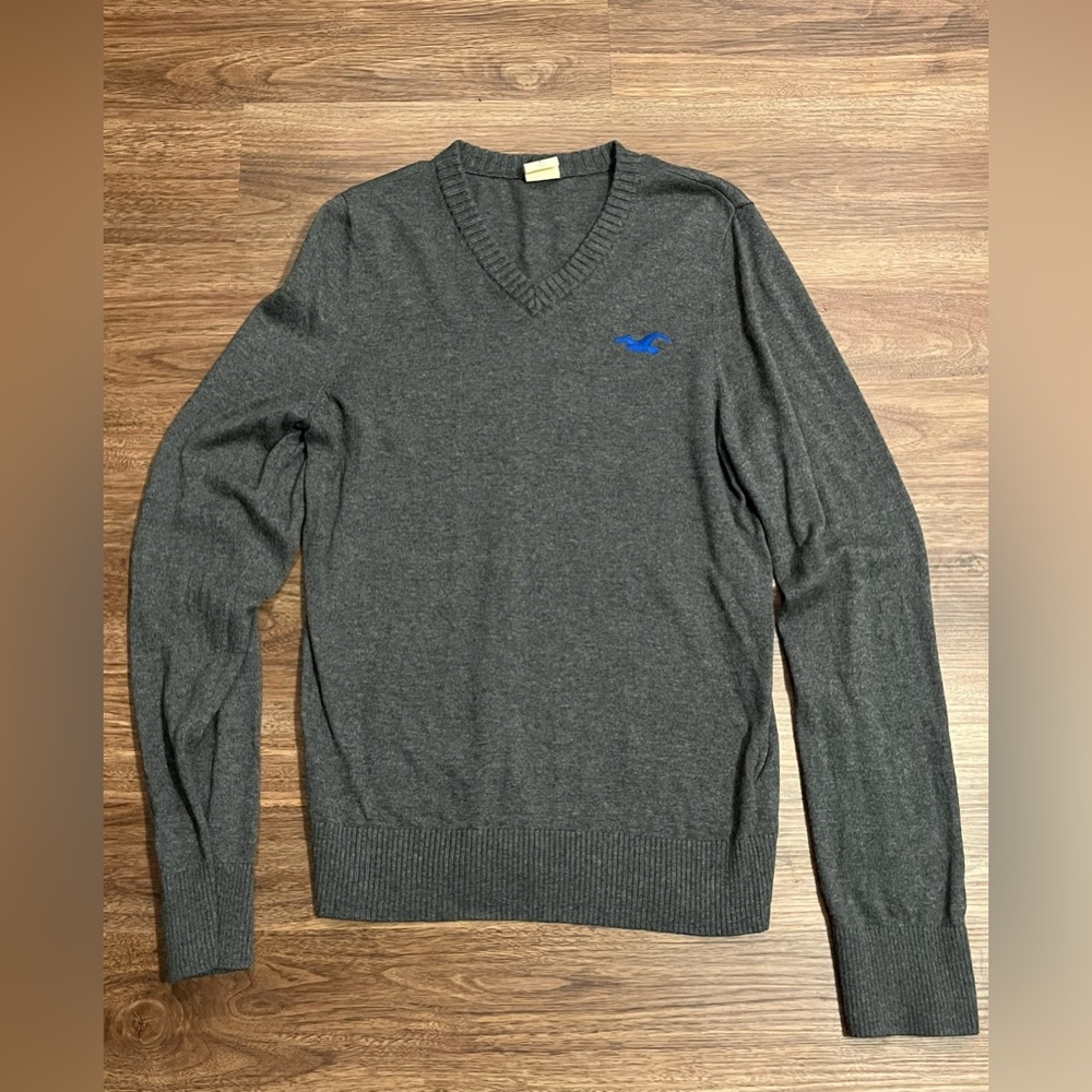 Hollister V Neck Mens Gray Sweater Size Large
